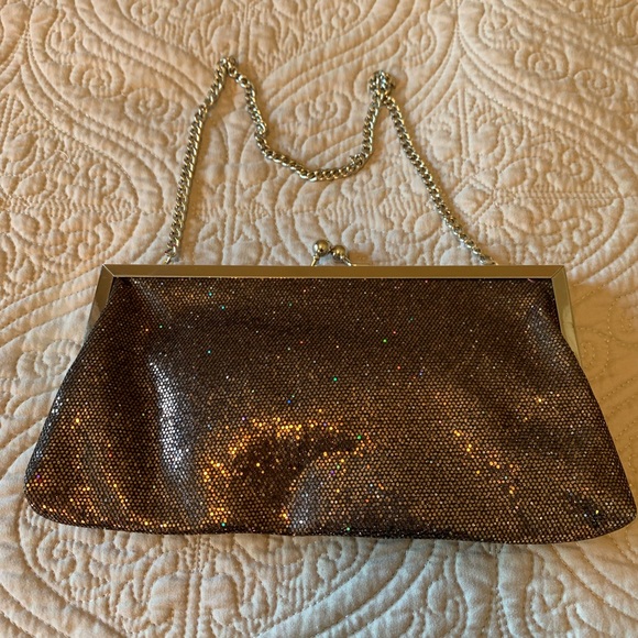 Cookie Lee Handbags - GLAM Bronze Taupe evening bag purse gold chain